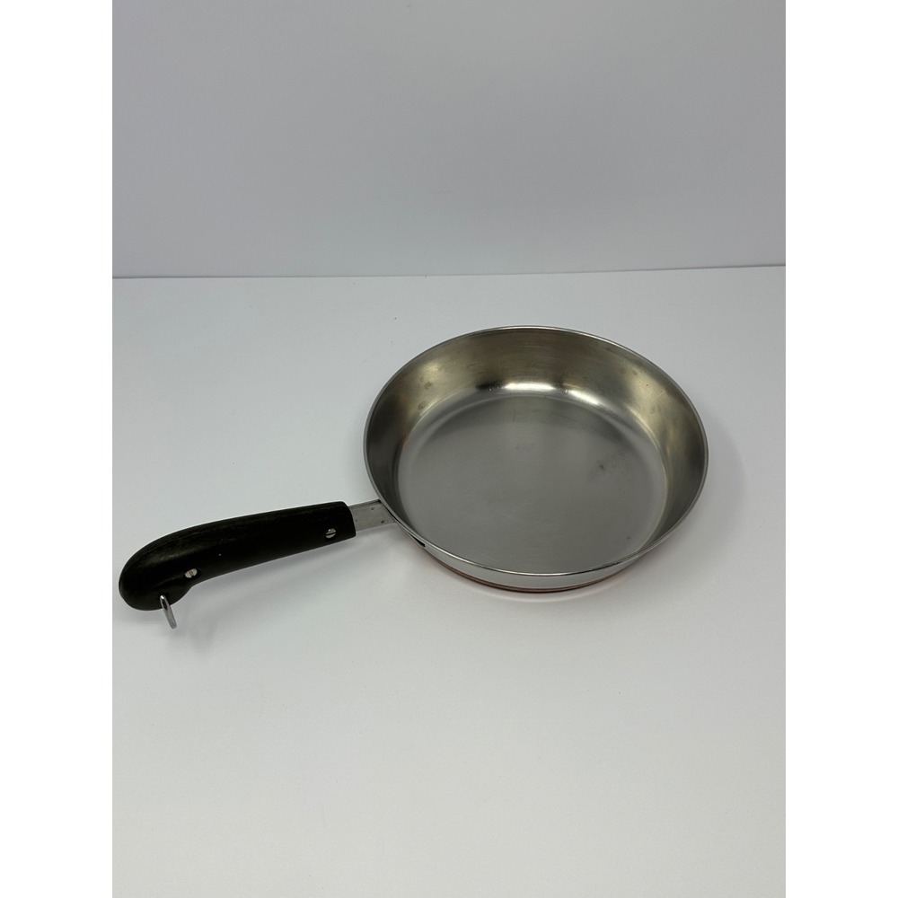 Vintage Revere Ware 1801 8" Frying Pan Skillet Copper Clad Bottom Clinton, IL